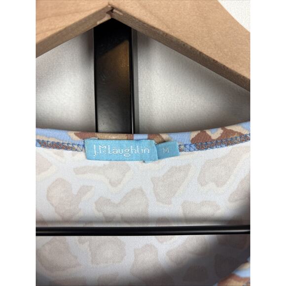 J. McLaughlin Signature Catalina Cloth Blouse Women's Medium Blue Geometric - Picture 5 of 9